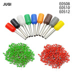 100pcs/Pack E0508 E0510 E0512 Insulated Ferrules Terminal Block Cord End Wire Connector Electrical Crimp Terminator 0.5mm²