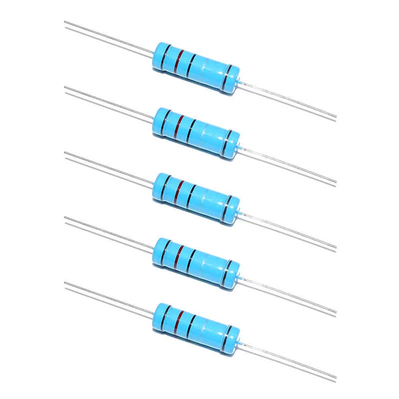 10pcs 5W 1% Metal Film Resistor 0.1R-10M 0.47R 100R 220R 330R 1R 2R 1K 1.5K 2.2K 3.3K 3.9K 4.7K 10K 22K 47K 100K 470K 1M ohm