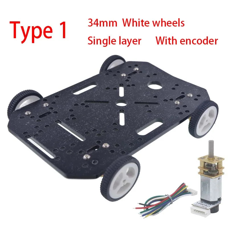 4WD Chassis Smart Robot Car 6V N20 DC Mini Micro Gear Motor Smart Car Kit 4WD Robot Chassis Kits With Encoder Mecanum Wheel Car