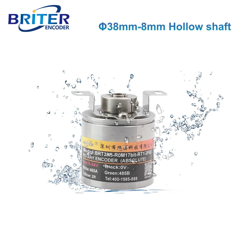 Waterproof Blind Hole Absolute Encoder Magnetic Single/Multi Turn Angle Measurement CAN RS485 Output Power Off Memory