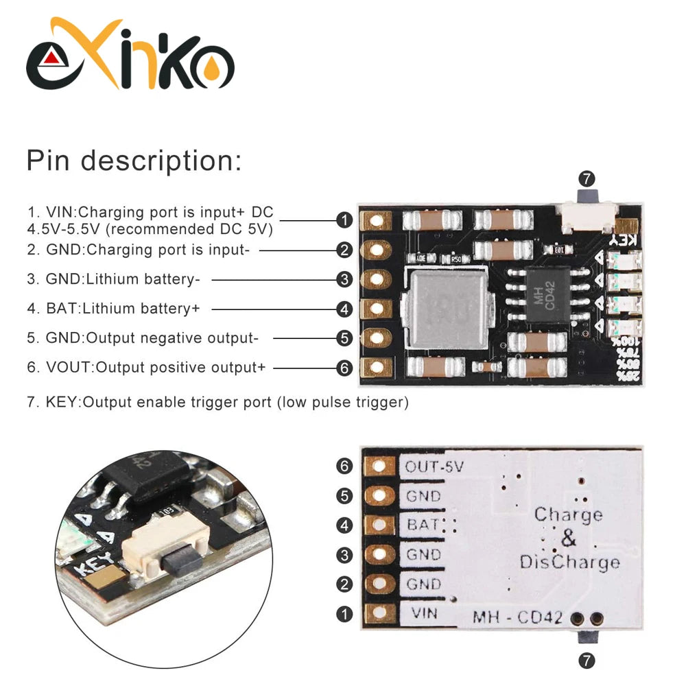 5/10pcs DC 5V 2A Mobile Power Diy Board 4.2V Charge/Discharge(boost)/battery protection/indicator module 3.7V lithium 18650
