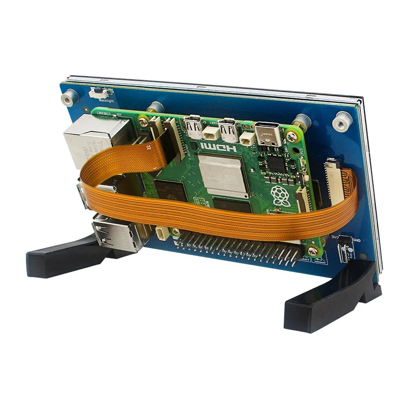 Raspberry Pi 5 Inch DSI LCD Capacitive Touch Screen 800x480 MiPi Display for RPi 5 4B 3B+ 3B Monitor  with Holder