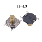 Metal Tactical Push Button Switch,Tact Switch,5.2x5.2x1.5mm to 9mm 4PIN SMT,Key Switch Speaker Audio button,PER 50PCS