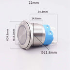 16mm 19mm 22mm Metal Power Supply Switch Push Button PC Pulsador Car Engine Backlit 3v 6v 12v 24v 220v Momentary Start Stop LED