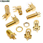 Cltgxdd 1/5/10pcs SMA-KE/KWE SMA Female Jack Adapter Solder Edge PCB Mount Antenna Base RF Copper Coaxial Connector Plug Socket