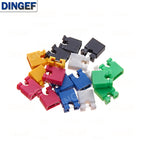 100PCS/lot 2.54mm Jumper Cap Short Circuit Block Connector Hat Closed Open Long Handle for Pin Header Male Female PCB