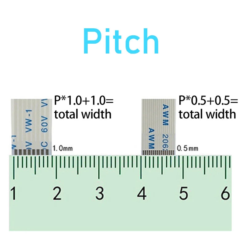 5PCS FPC FFC Ribbon Flexible Flat Cable 4/5/6/8/10/12/14/16/18/20/30/40-80Pin Pitch 0.5MM 1.0MM A-Type Wire Length