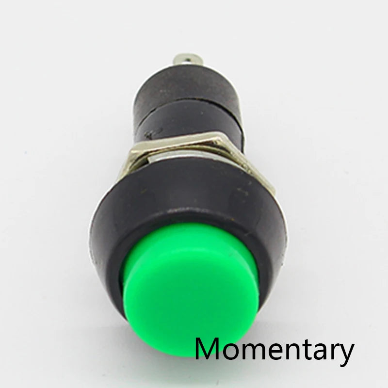 6pcs 12mm Momentary Button SPST ON/Off AC 250V/1.5A 125V/3A, Versatile Lock Free mini Round Button