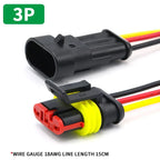 5/20/100 Sets 1/2/3/4/5/6 Pin Way Waterproof Electrical Wire Connector Plug 1.5mm Terminals 2Pin HID Plug Auto Xenon Lamp Plug