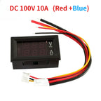 DC 0-100V 10A Digital Voltmeter Ammeter LED Display Module DSN-VC288 0.28" Red Blue LED, LM2596 Adjustable Buck Converter Module