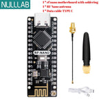 RF-Nano Board and Antenna Kit NRF24L01 Module Inside Arduino Compatible USB-C Support Arduino IDE ATmega328PB-AU Microcontroller