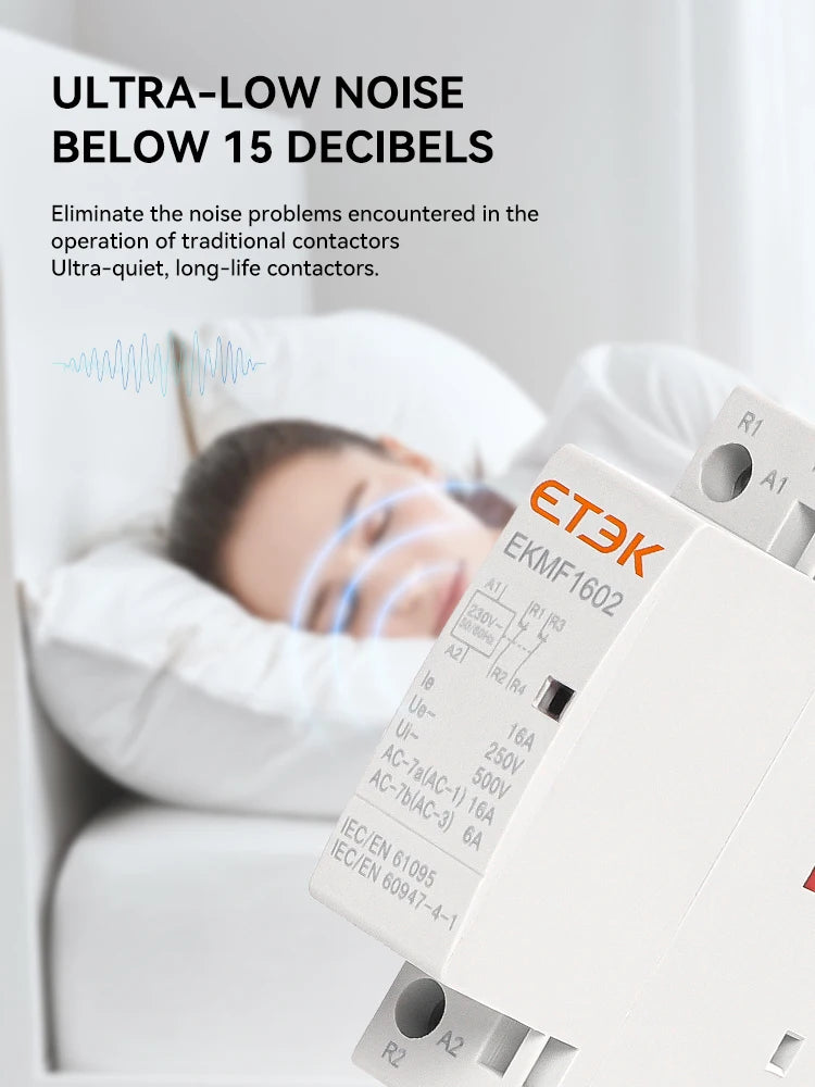 ETEK Modular Contactor Din Rail Automatic 2P 4P 230V Single-phase Three-phase 16A/20A/25A/40A/63A  EKMF
