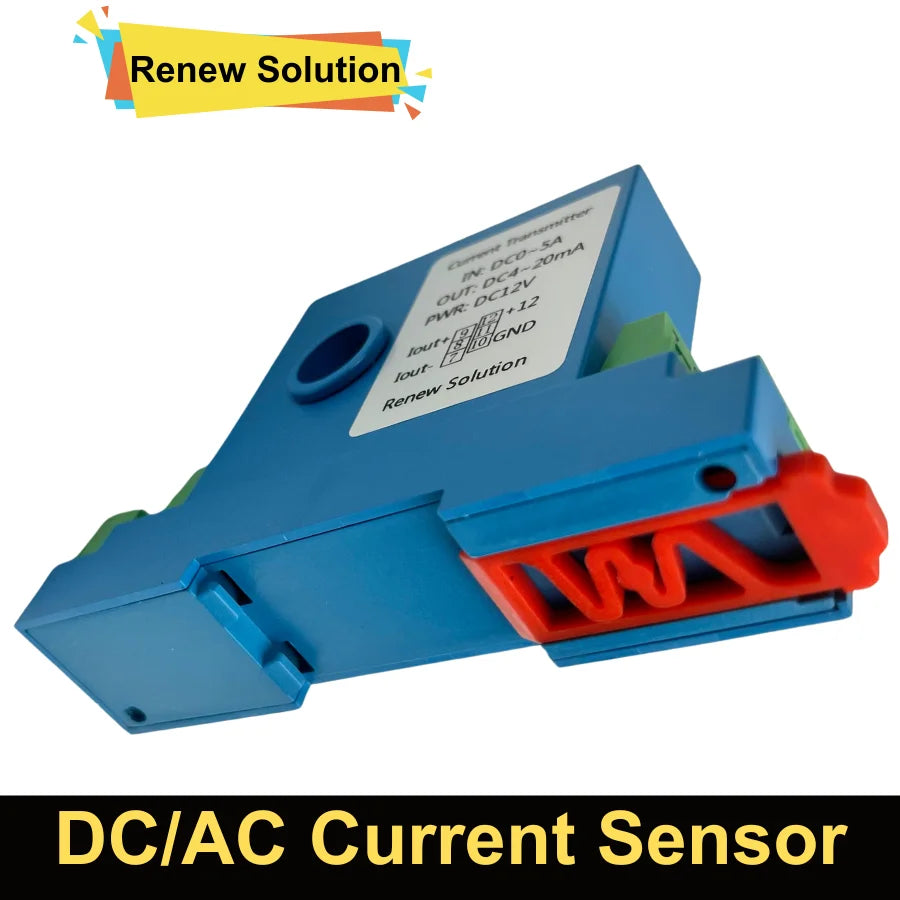 Hall Current Sensor AC 5A 10A 20A 50A 200A Transmitter 4-20mA 0-10V RS485 Output Ampere Transducer Current Transformer