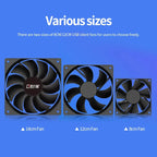 TEUCER USB Cooling Fan 8CM/12CM/14CM 800-1800RPM USB Port Power Supply Desktop Computer Available