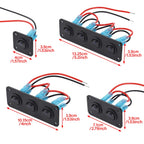 1-4 Gang Toggle Switch Panel 12V USB Car Boat Marine RV Truck Blue LED Styling Accessories Marine Rocker Switch Universal