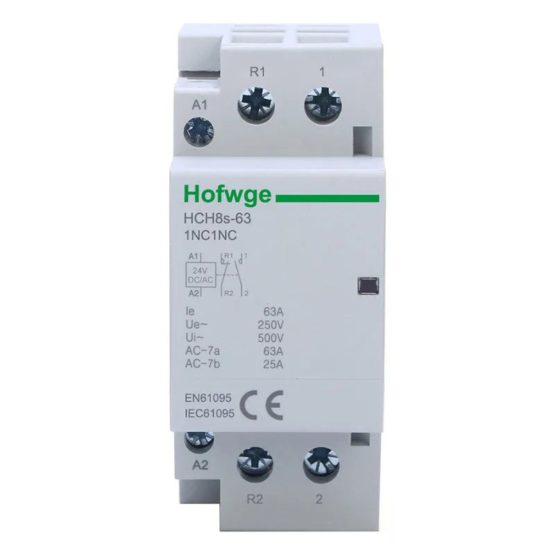 HCH8s-63 Household AC Contactor 2P 40A 63A 2NO 2NC  1NO1NC DC24V AC110V AC220V Automatic  Contactor Din Rail Type 50Hz 60Hz