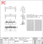 10PCS FC 6Pin/8/10Pin/14/16Pin/20/26/30/34/40/50Pin 2.0mm Pitch Female IDC Socket Connector Ribbon Cable DC3 Header Male Socket