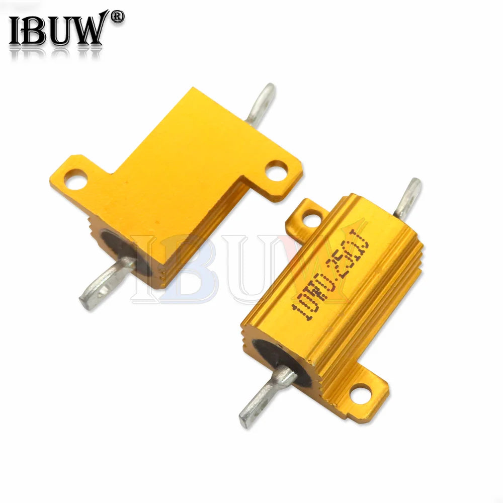 1PCS RX24 10W Aluminum Power Metal Shell Case Wirewound Resistor 0.01 ~ 30K 1 2 3 5 6 8 10 20 100 150 200 300 500 1K 10K ohm