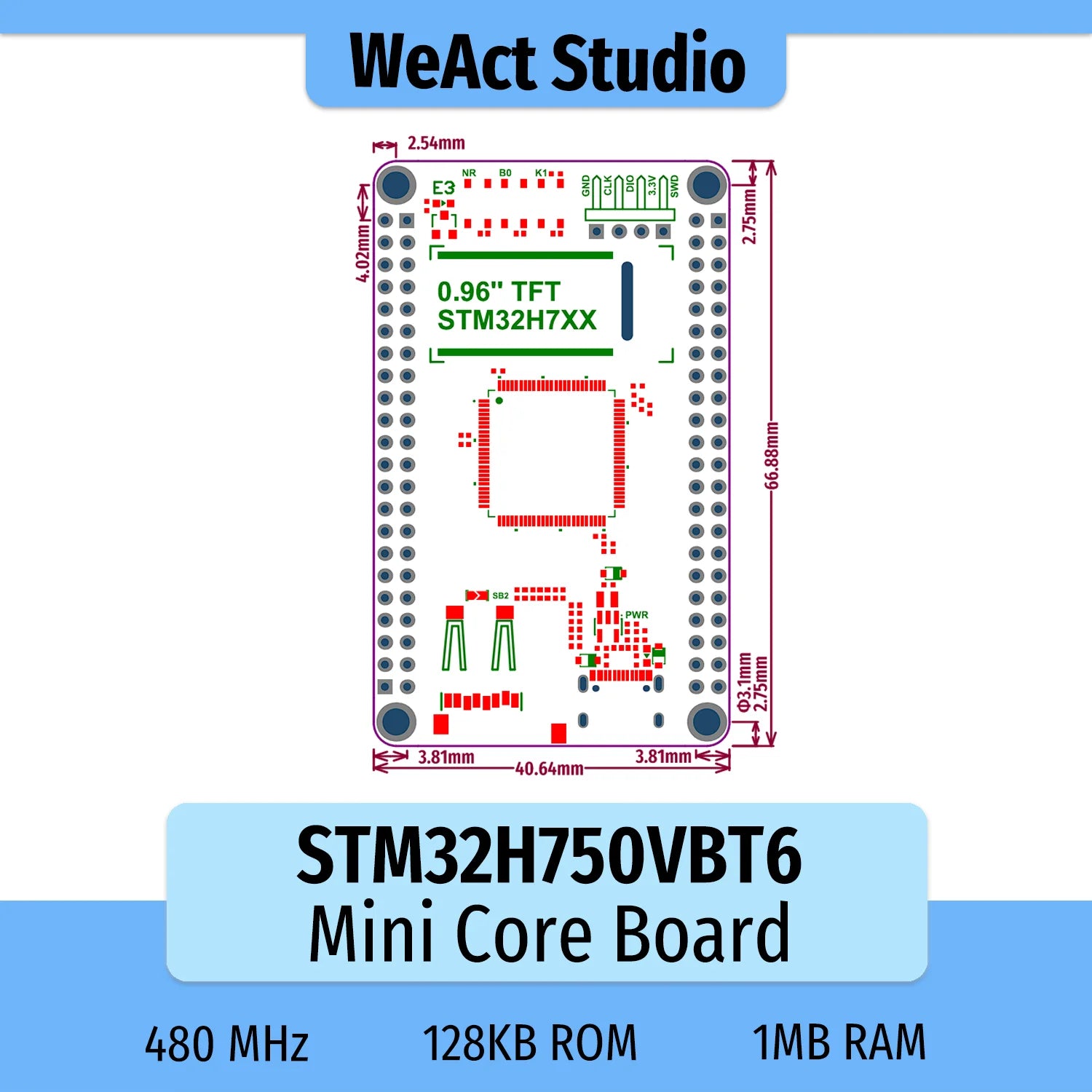STM32H750VBT6 STM32H750VB STM32H750 STM32H7 ARM STM32 Minimum System Demo Board Core Board Development Board
