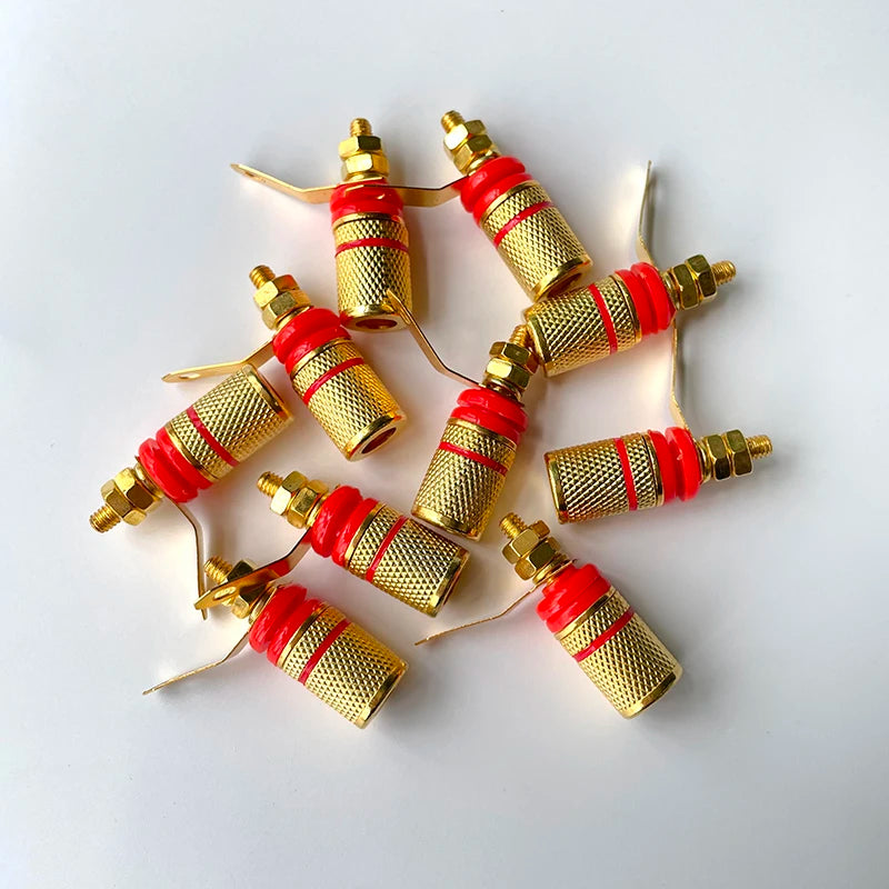 5-10pcs Amplifier Speaker Terminal Gold Plated Binding Post Banana Plug Socket Connector Suitable for 4mm Banana Plugs