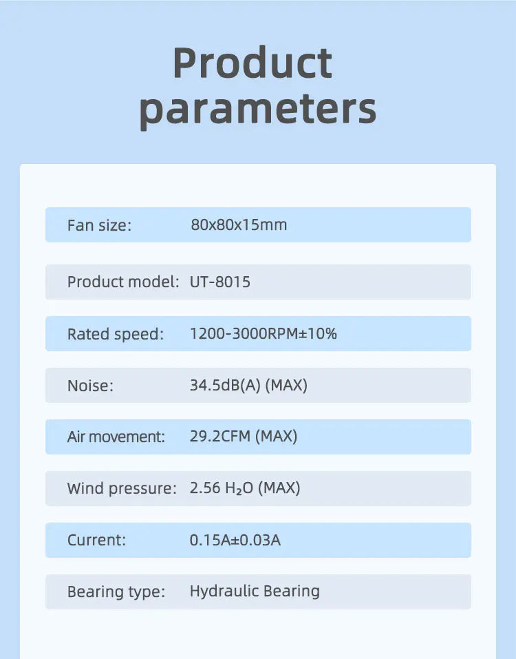 TEUCER 8015 Computer Case Fan 80mm/92mm 4-pin PWM High Airflow Ultra-thin Cooling Fan 1200-3000RPM Cascadable FDB Bearing Fan