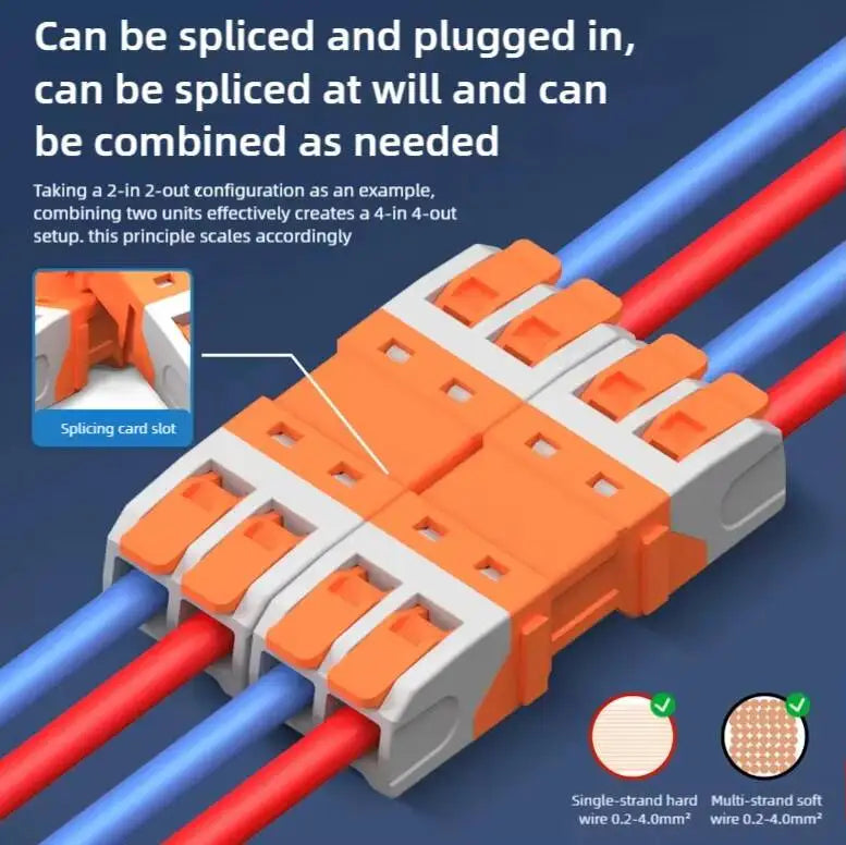 10PCS Electrical Quick Terminal Blocks Lever Universal Compact Cable LED Wire Connectors 1/2/3/4/8/10 Pins Plugable Spliceable
