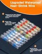 Waterproof Heat Shrink Solder Terminals 1 Box - Insulated Electrical AWG Wire Butt Splice for Quick & Secure Connection