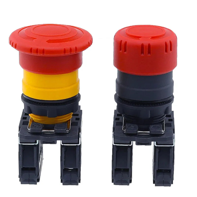 XB5-AS542 Plastic Emergency Stop Red Mushroom Head Size 30 40MM Push Button Switch Lock NO NC Normally Open AS545 22mm XB4 XB5