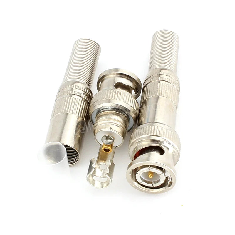 2/5/10PCS BNC Solderless Connector Q9 HD Video Oscilloscope Male Plug Welding Free 75-5 Ohm Monitoring Cable Connectors