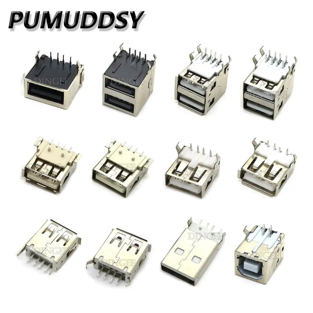 5Pcs USB Type A Standard Port Female Solder Jacks Connector PCB Socket USB-A USB-B type