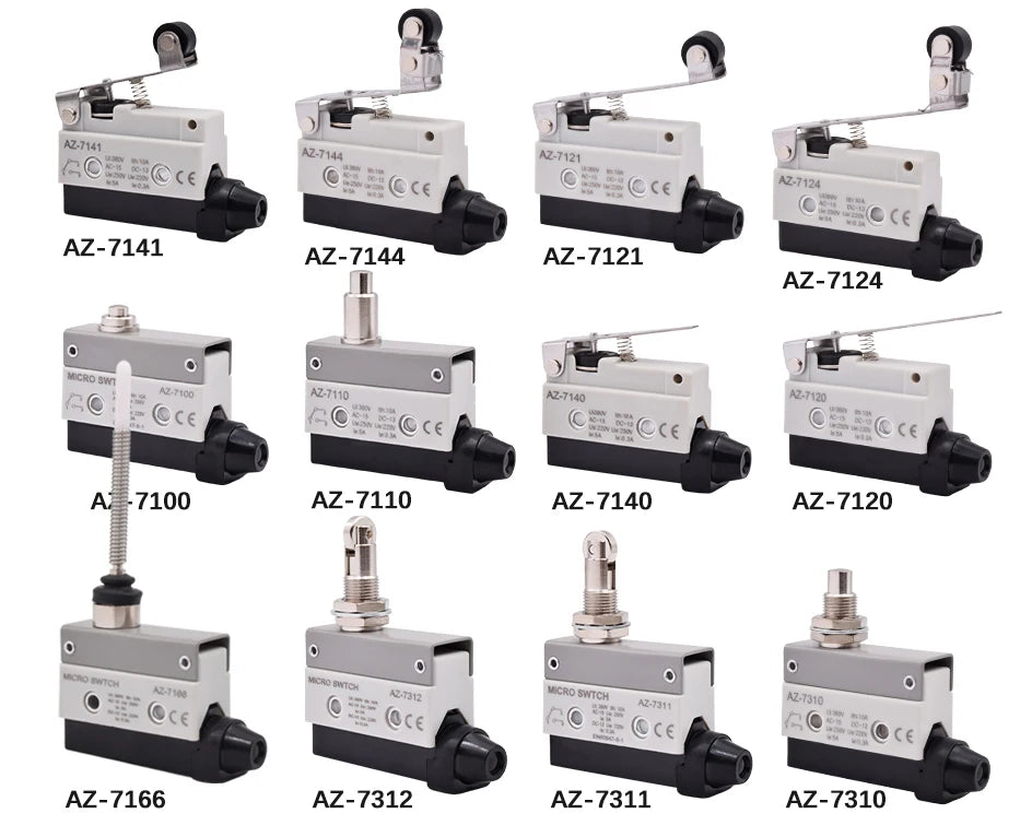 YIDI Waterproof Micro Limit Switch 10A 250V Roller Lever Arm AZ-7312 AZ-7311 AZ-7121 Horizontal Type