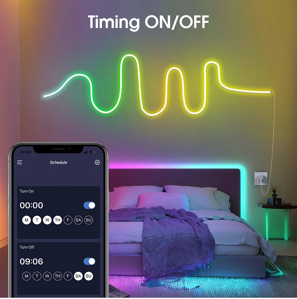 Smart Bluetooth Colorful RGB LED Strip Neon Light 1M 2M 3M 5M With 5V USB Remoter LED Dimmer Night Room Table Cabient Lamp Decor