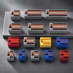 Distribution Terminal Block 1 In 12 Out DIN Rail Push In Electrical Connection Strip 41A 690V Copper Busbar Power Distributor