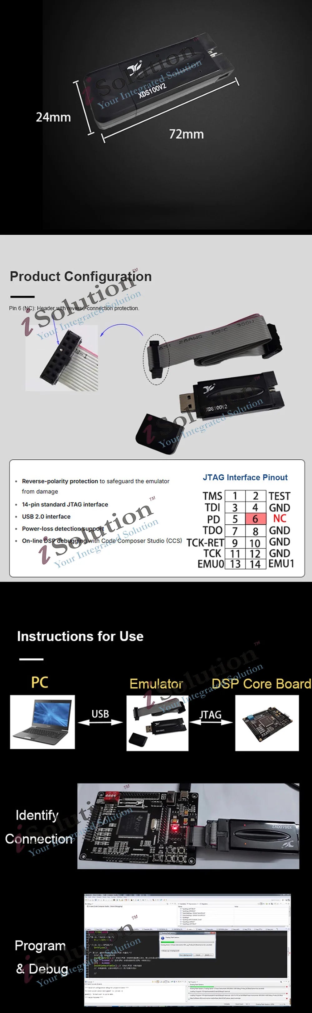 TMS320F28335 DSP 5V 750mA Development Board Minimum System Board TMS320 F28335 Core Board