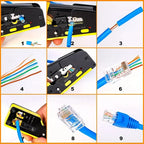 Propatch RJ45 Crimp Tool Kit All-in-One Ethernet Crimper Cat7 Cat6 Cat5 Crimping Tool with 52 Cat6 Ethernet Crimping Connectors