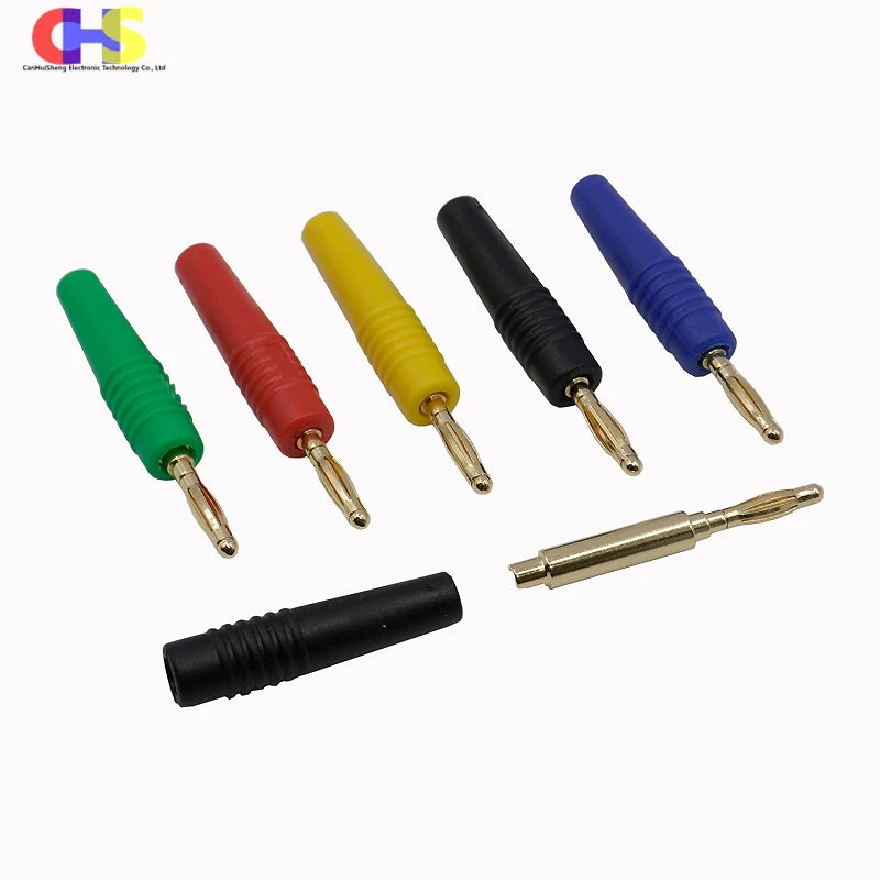 5pcs 2mm Banana Jack Plug Socket Stacked Male Female Insulated Terminal Block For Experimental Panel Testing Line Welded