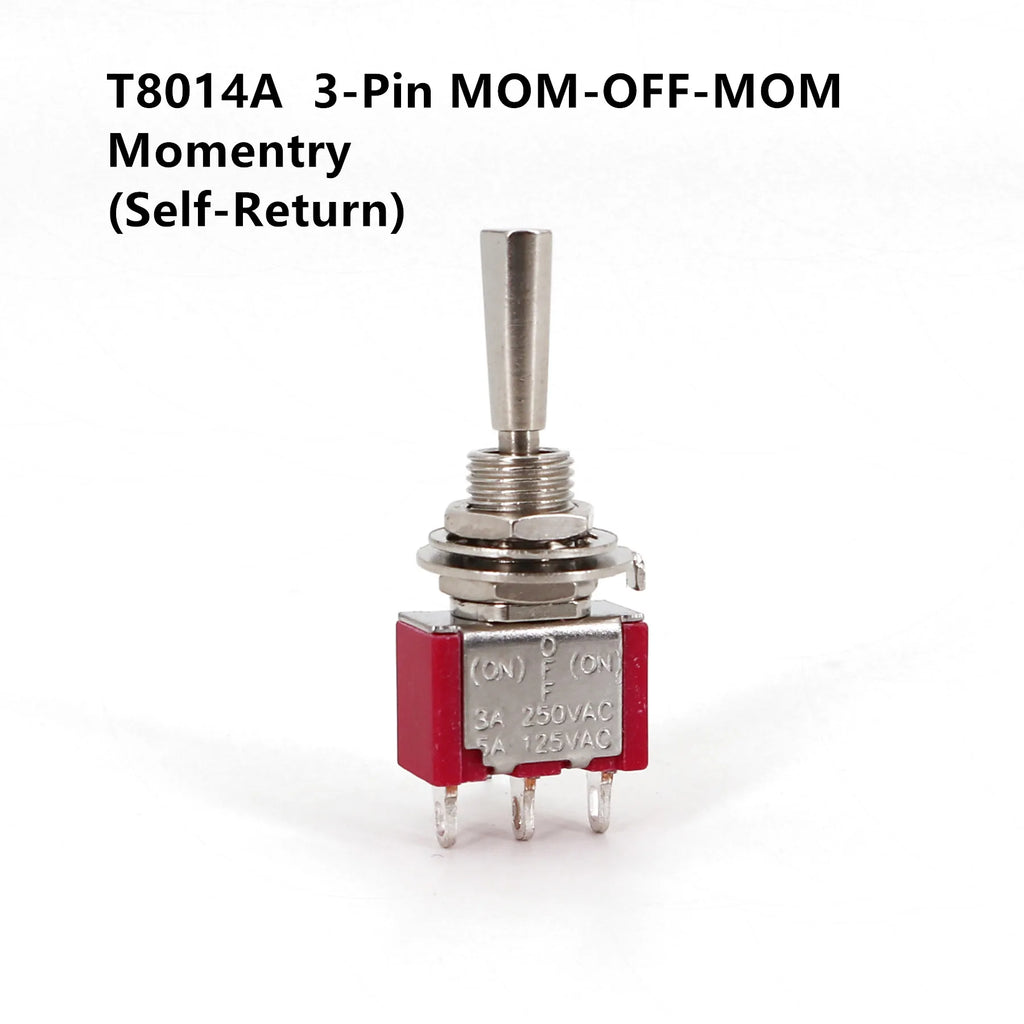 Salecom T80-T U/U2 Series Flat Handle Remote Control Mini Toggle Switch 6.35mm Panel Mount 5A/125VAC