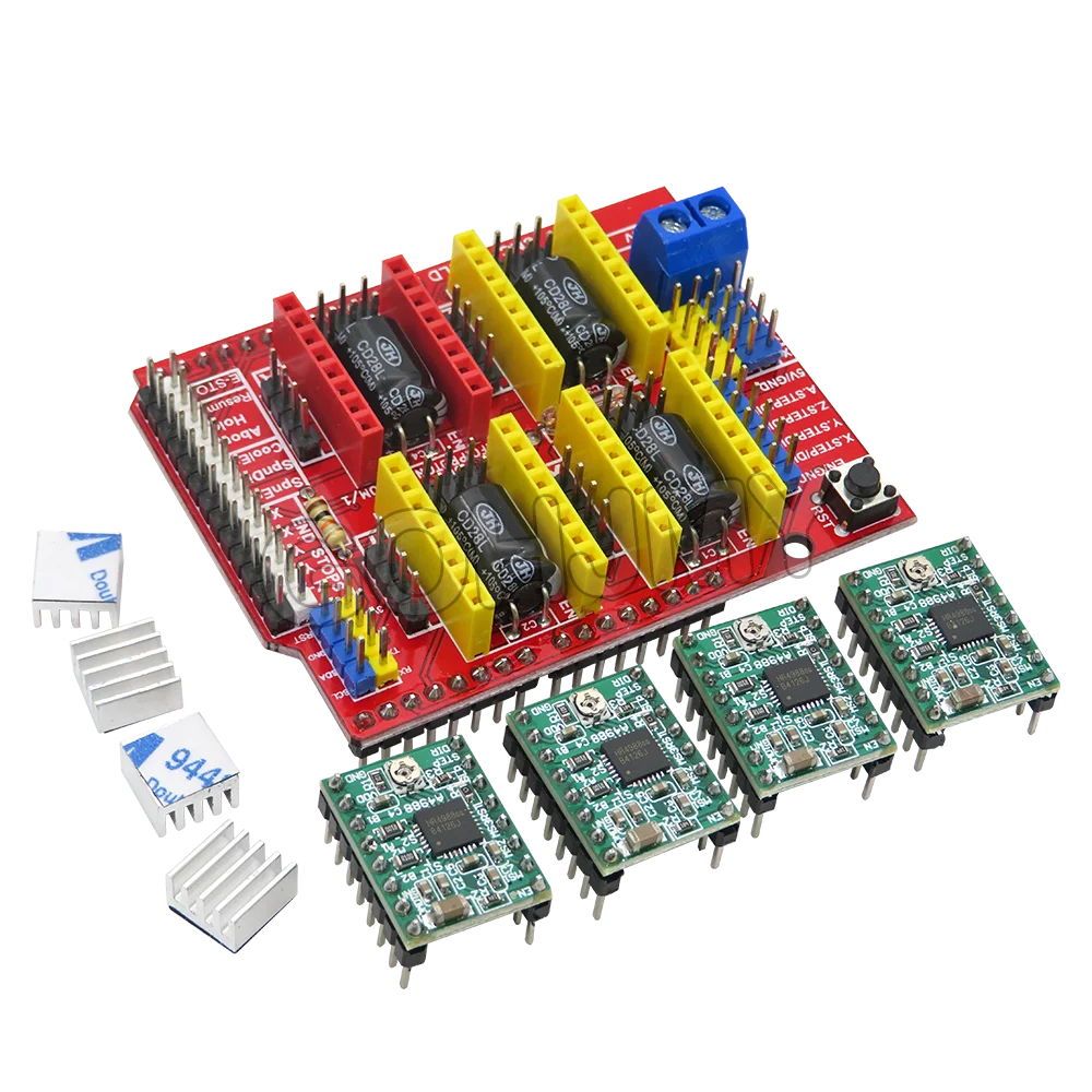 CNC Shield DRV8825 V3 V4 Engraving Machine 3D Printer/ A4988 Driver Expansion Board For Arduino + NANO 3.0 UNO R3 With USB Cable
