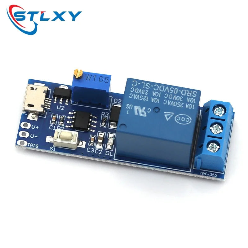 Smart Electronics 5V-30V Micro USB Power Adjustable Delay Relay Timer Control Module Trigger Delay Switch