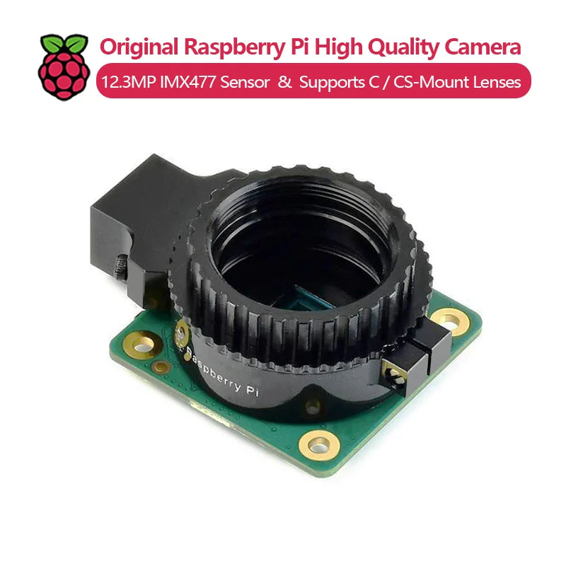 Original Raspberry Pi High Quality Camera, 12.3MP IMX477 Sensor, High Sensitivity, Supports C-Mount and CS-Mount Lenses