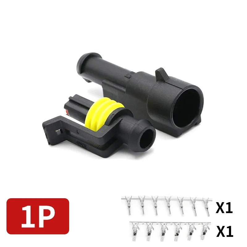 20/50/100Sets 1.5 Series AMP Automobile Connectors 1/2/3/4/5/6 Pin Super Seal Waterproof  Electrical Wire Connector PA66 Nylon