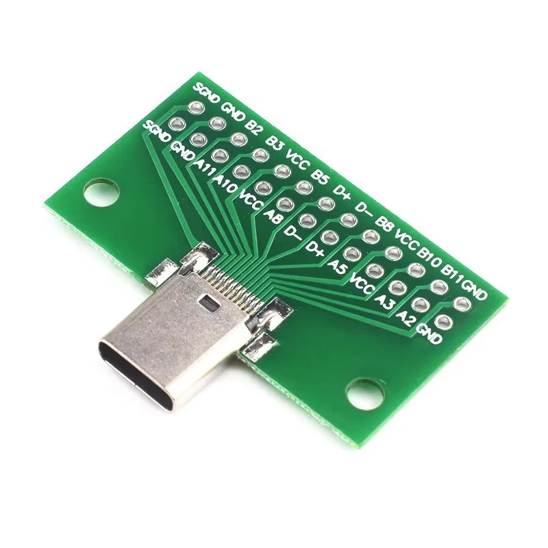 1Pcs Type-C Male to Female USB 3.1 Test PCB Board Adapter Type C 24P 2.54mm Connector Socket For Data Line Wire Cable Transfer