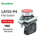 XB4 Button Switch Momentary Self Reset Flat High Head 22mm Power Push Button Switch with Light XB4-BA42 BA31 BA51 10A NC/NO Red