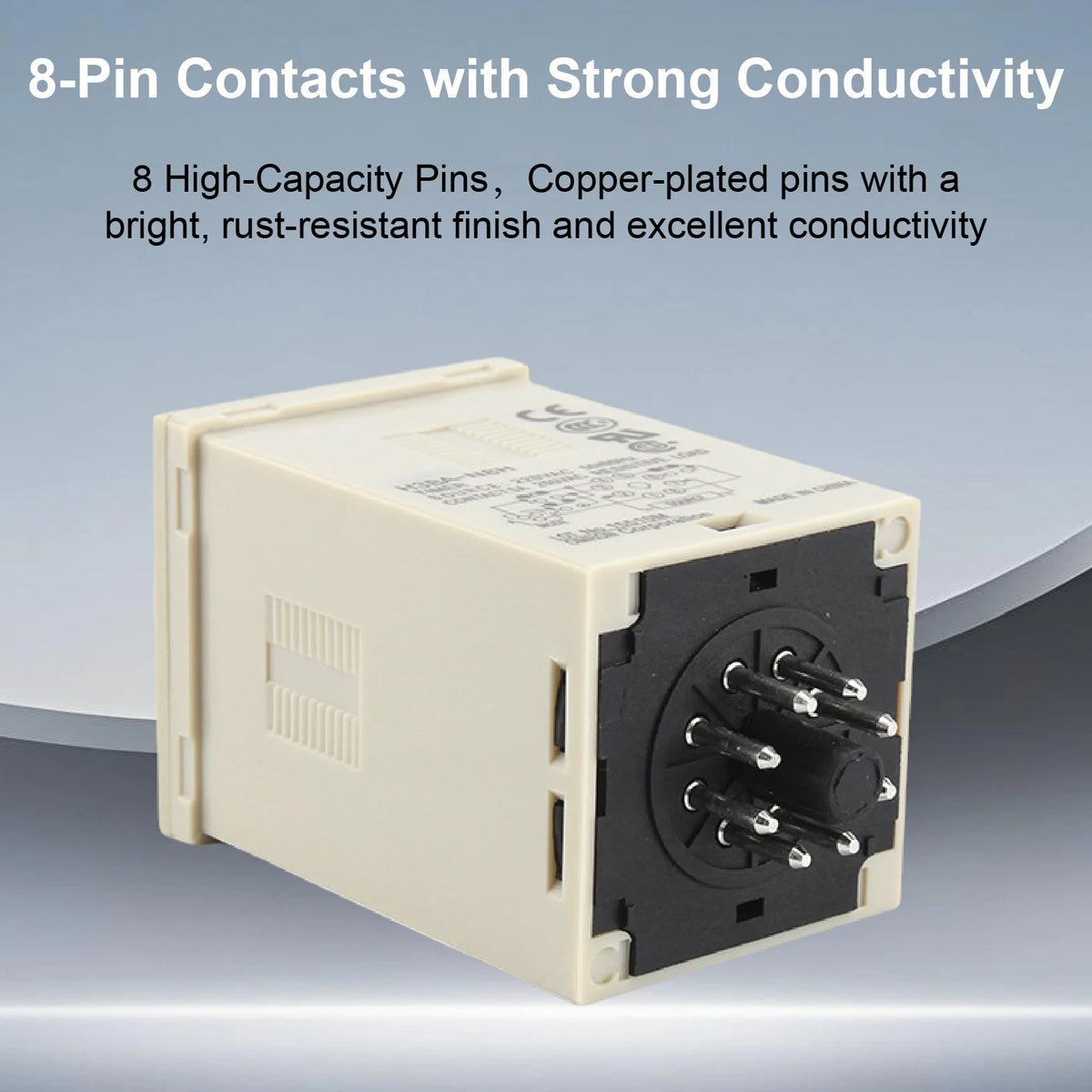 H3BA-N8H Industrial Timer Relay Solid State Time Delay Relay 1.2s‑300h AC 220V DC 24V Adjustable Analog Panel Mount Timer