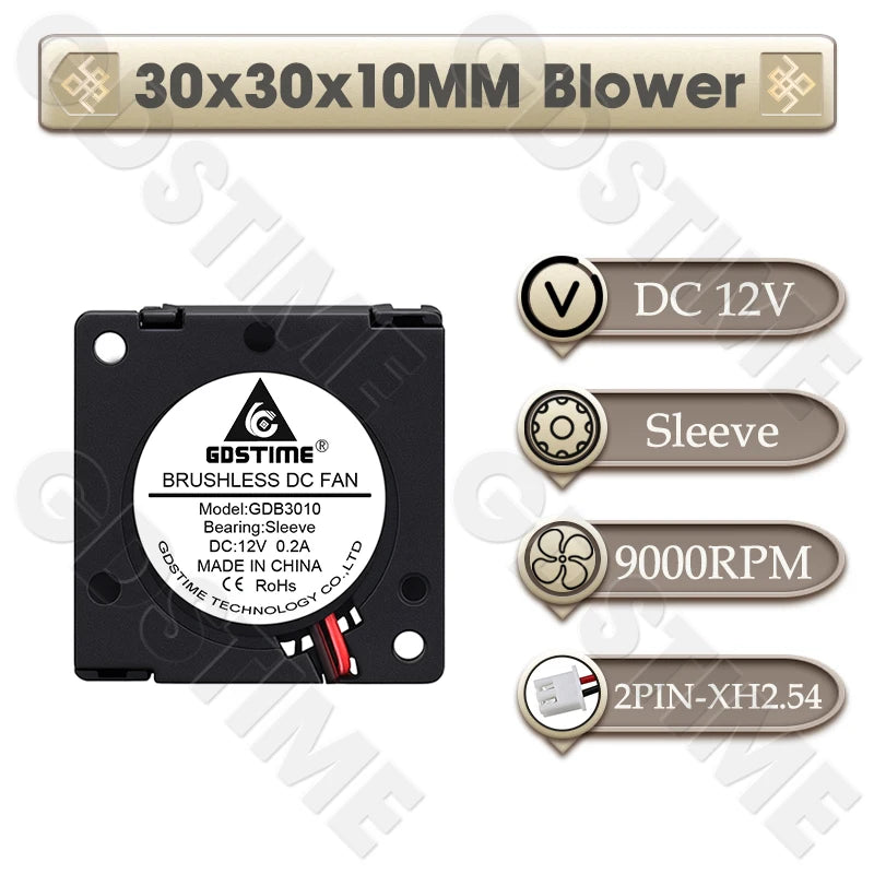 Gdstime 4010 24V Blower 12V 5V Cooler Fan 5015 Radial Fan 50x15MM Turbine Cooling Fan 30MM Micro Fan for 3D Printer Part Cooling