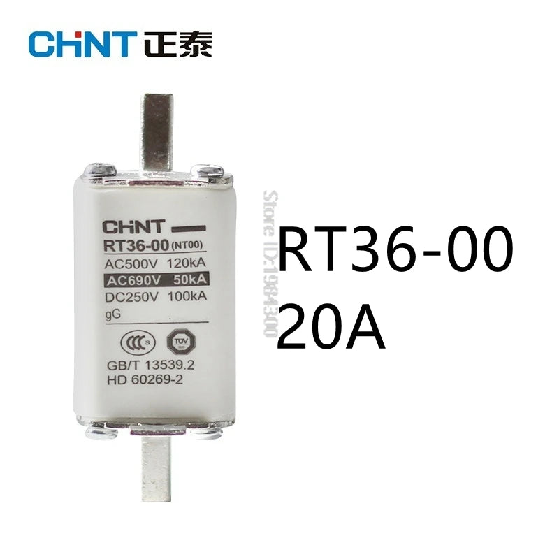 CHINT Fuse Core RT36-00 NT00 20A 25A 32A 40A 50A 63A 80A 100A 125A 160A Ceramic Resistor Fuse Base