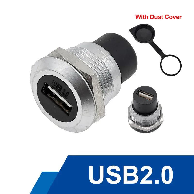 1Pcs Metal Round Socket Module D Type RJ45 Straight Through Network USB2.0 USB3.0 Connector Panel Mounting HDMI CAT6