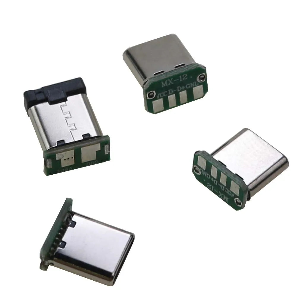 2/5/10/20PCS  USB 3.1 Type C Vertical Patch Board 16pin 4 /2Welding Wire Data Band PCB USB Board Male Head 16P Usb C Connector
