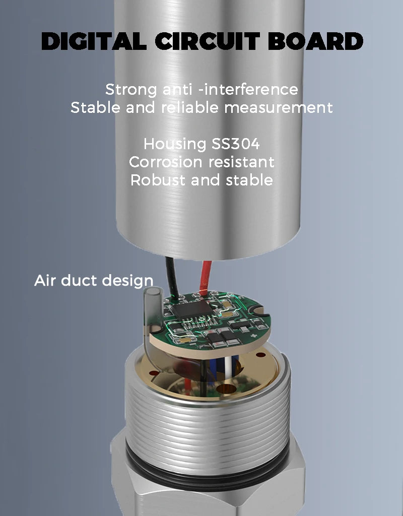 LCD Display Pressure Transmitter 4-20mA 0-5V 10V RS485 Output Water Gas Oil Pressur Sensor Negative Vacuum Pressure Transducer