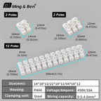 12 Position Barrier Screw Terminal Block 450V/32A PA66 Fire-Retardant Wire Connector 0.5-4mm² for Industrial Electrical Projects